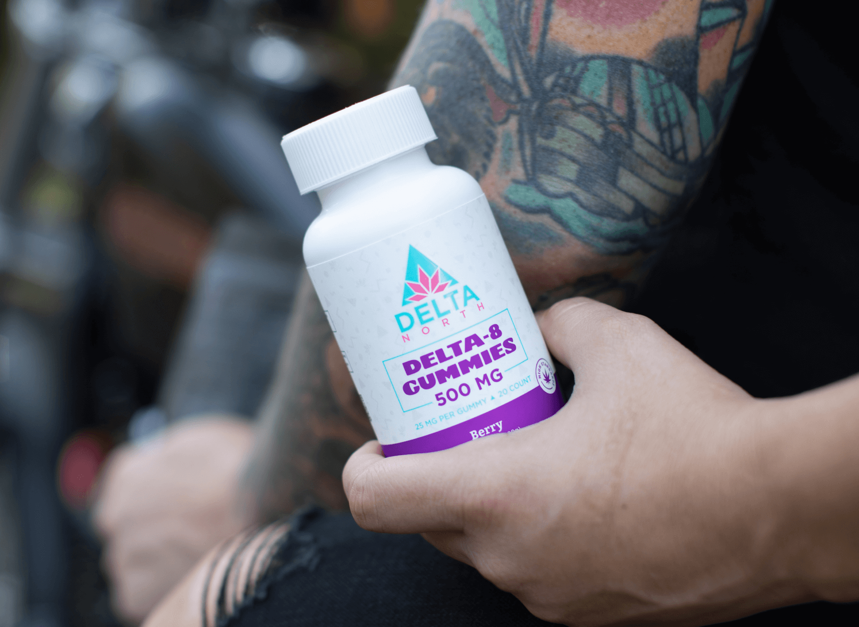 Person holding delta 8 edibles