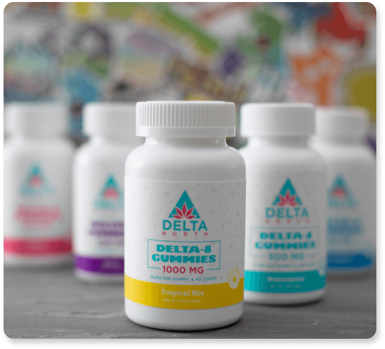 Delta 8 bottles line up